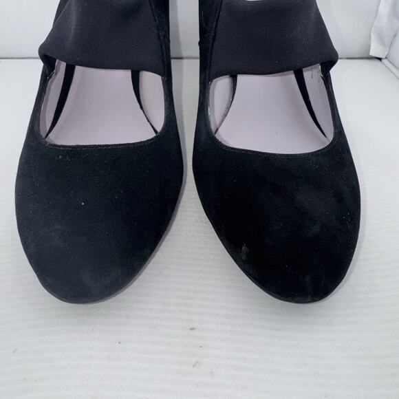 Johnston & Murphy Denise Mary Jane Black Suede Heels Size 10 Medium Comfort Work - Picture 4 of 14